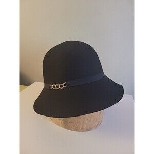 August Hat Company Black Wool Cloche Hat